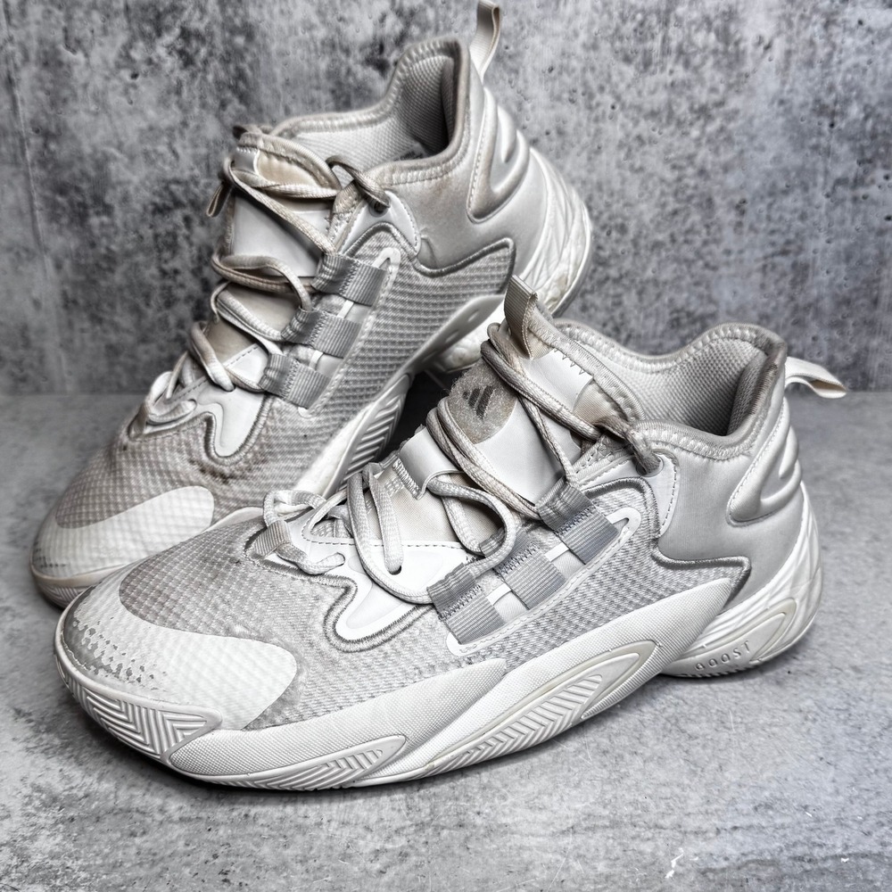 Adidas Exhibit B Basketball Shoes Mens 6.5 White Silver Metallic IE9310 Boost